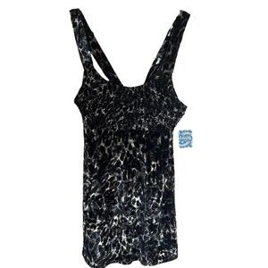 Free‎ People Virgo Moon Silver Combo Leopard Velvet Slip Dress S NWT OB1206367
